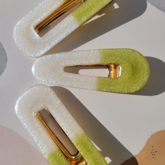 Hair Clips, Resin, Handmade - Picture 2 of 5